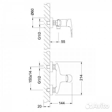 Смеситель Lemark Linara LM0403C для душа, хром