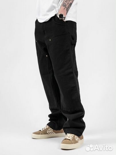 Штаны Carhartt WIP Double Knee Pant Black (Rinsed)