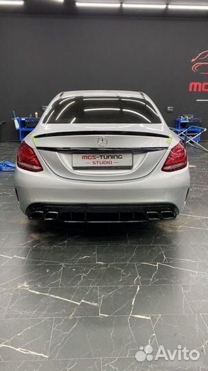 Диффузор+насадки C63 AMG стиль 2019+ C-class W205
