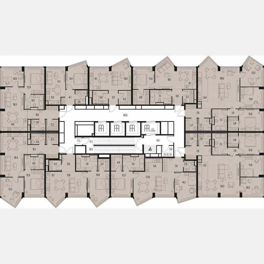 4-к. квартира, 104,1 м², 20/39 эт.