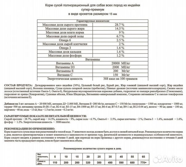 Корм Променад для собак 15 кг