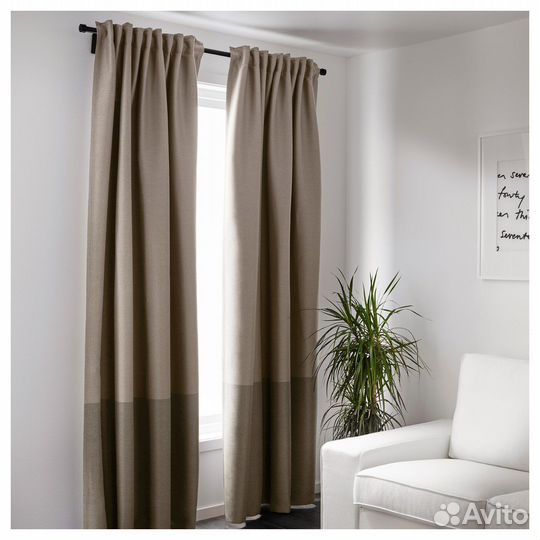 Шторы гардины IKEA marjun марьюн коричневые
