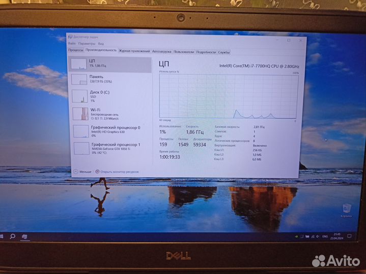 Игровой ноутбук dell inspiron p72f 1050ti 4 гб