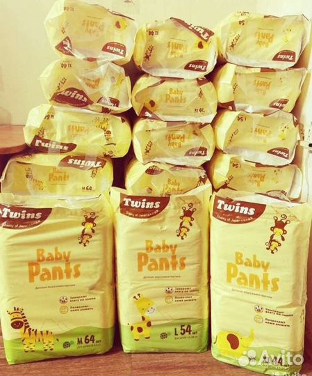 Трусики Twins M - 64 шт, L-54 шт