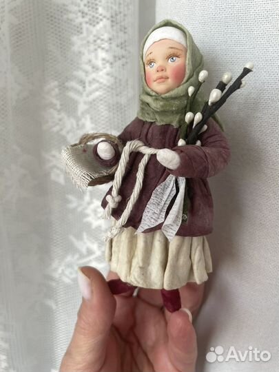 Ватная игрушка девочка Пасха