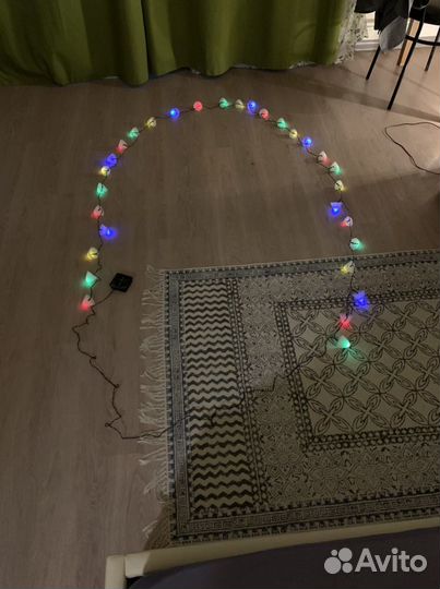 Светодиодная гирлянда на солнечной батарее 6м