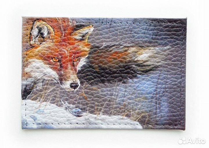 Обложка для карточки (проездного) кожа Россия