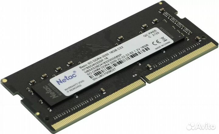 SO-dimm Netac (ntbsd4N32SP-16N) DDR4 16Gb 3200 2шт