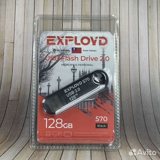 Флеш-накопитель 128Gb Exployd 570 USB 2.0 чёрный