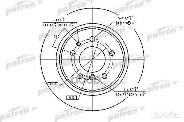 Диск тормозной PBD2557 patron