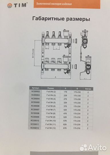 Коллекторная группа для теплого пола 6 с расходоме
