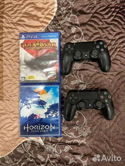 Sony playstation 4 slim 500gb, 2 геймпада