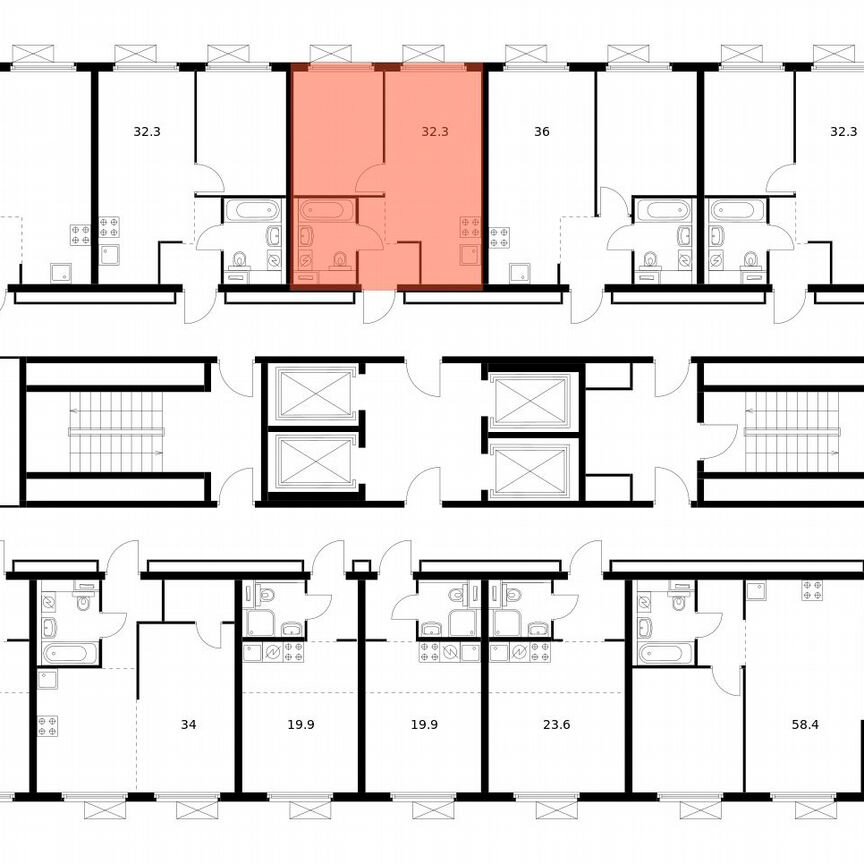 1-к. квартира, 32,3 м², 20/33 эт.