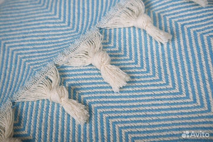 Плед на диван хлопок Venera 200х230 см, Голубой