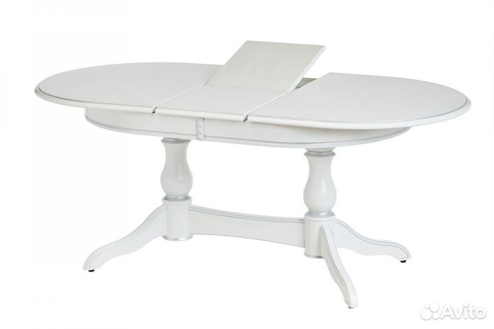 Стол овальный лира 140+35*90 т.1 пат.серебро