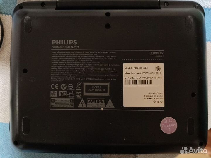 Philips PD700B/51 портативный DVD плеер