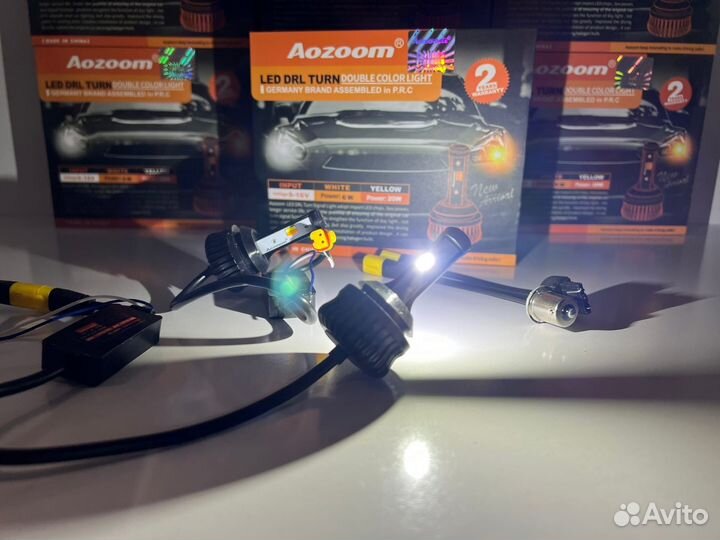 Светодиодные лампы дхо в поворотники Aozoom 2 в 1