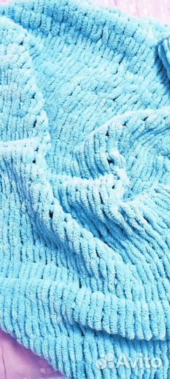 Плед вязаный плюшевый