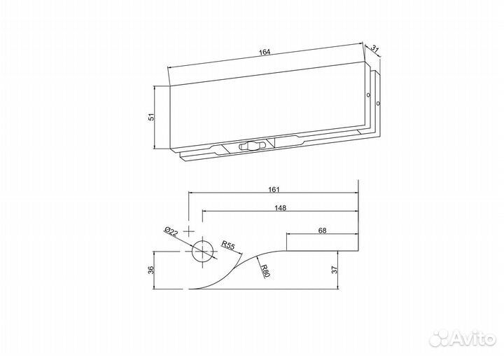 Петля нижняя для маятниковых систем