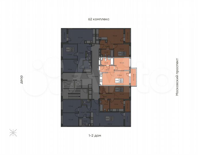 1-к. квартира, 41,7 м², 3/15 эт.