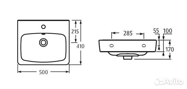 Раковина aquaton Нео 50, белая (1WH302184)