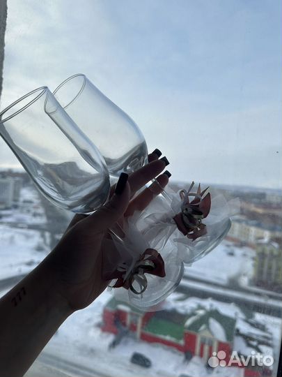 Фужеры бокалы свадебные