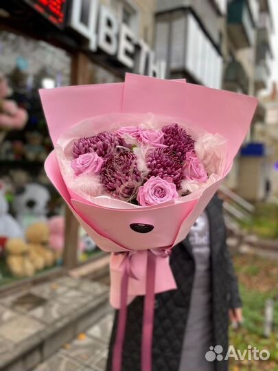 Воздушный букет хризантем