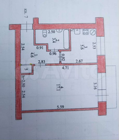 1-к. квартира, 32 м², 2/2 эт.