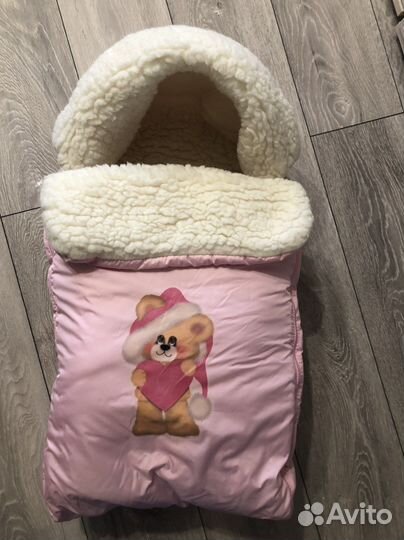 Зимний конверт в коляску на овчине