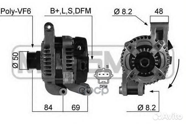 210328 генератор 12V 120A со шкивом восстановл