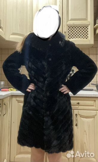 Шуба мутон и норка 42