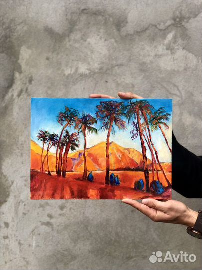 Картины маслом парусник/море и Африка