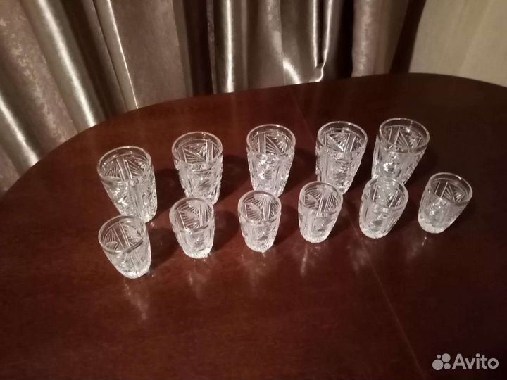 Стаканы и стопки из хрусталя СССР