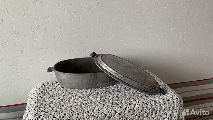 Старинная латка жаровня утятица гусятница