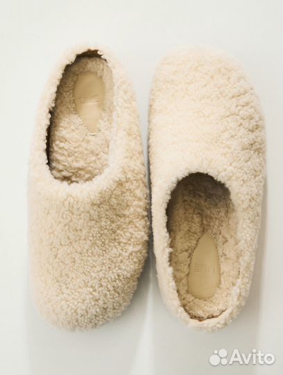 Сабо из овчины lime