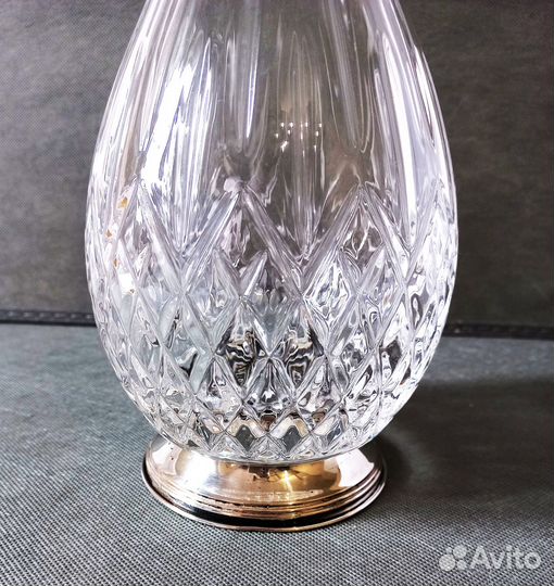 Графин хрустальный с серебром, винтаж, Италия