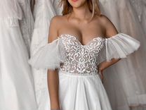 Новое свадебное платье блестящее р.42