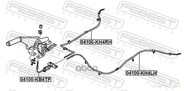 Трос стояночного тормоза mitsubishi L 200