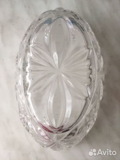 Хрустальная салатница СССР новая 22х14х9 в упаковк