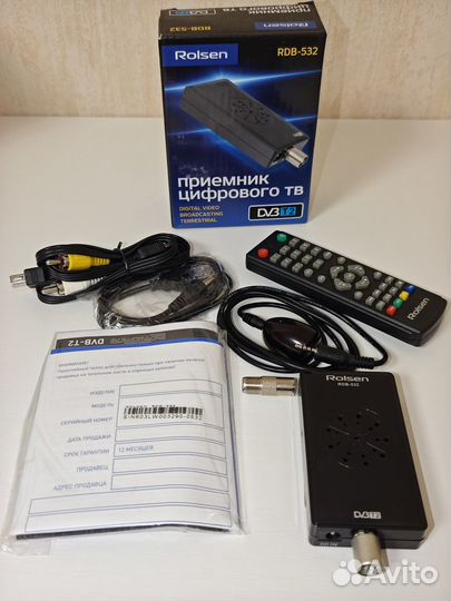 Приёмник цифрового тв DVB T2 Rolsen RDB-532