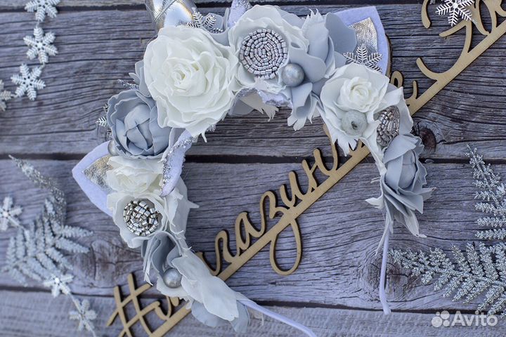 Ободок единорога новогодний