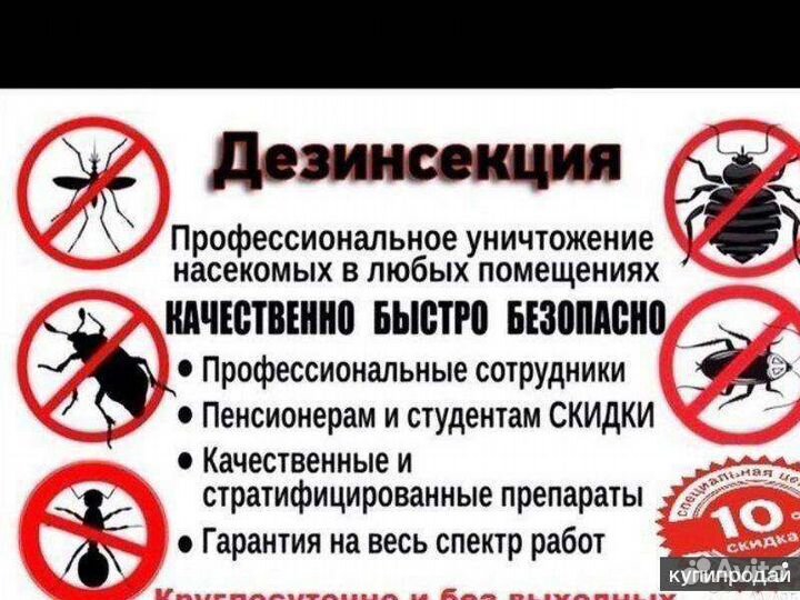 Уничтожение, постельных клопов, клещей, тараканов