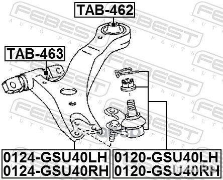 Рычаг подвески 0124-GSU40RH 0124-GSU40RH Febest