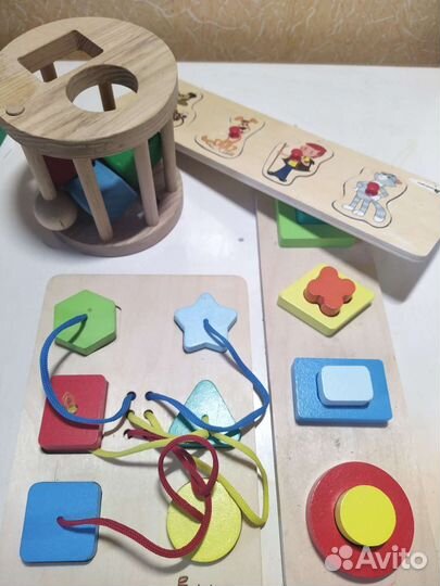 Сортеры деревянные, пазлы