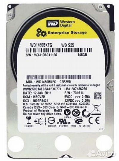 Жесткий диск Western Digital WD1460bkfg 146Gb SAS