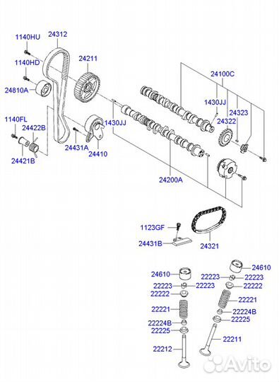 Распредвалы впуск И выпуск на хендай акцент тагаз
