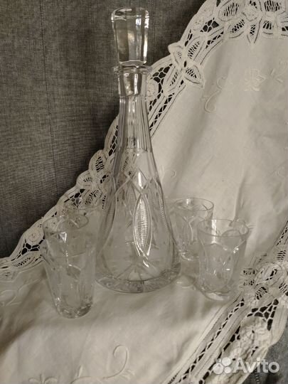 Графин со стопками хрусталь