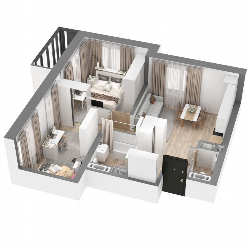 2-к. квартира, 54,1 м², 11/23 эт.