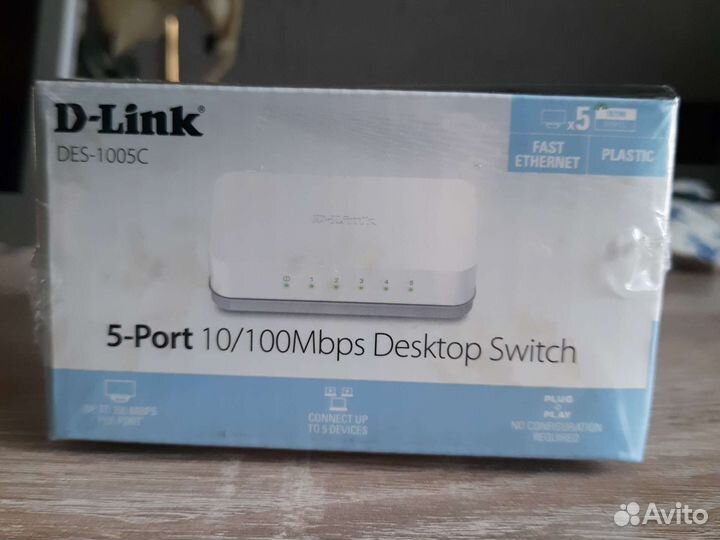 Хаб 5 портов dlink des-1005c