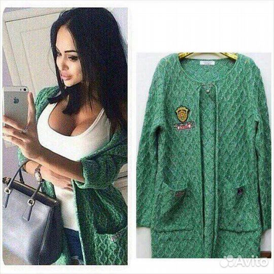 Тёплый вязаный кардиган